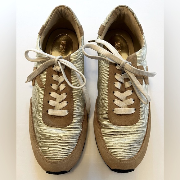 Michael Kors Gold Stanton Trainers 7.5 - Picture 1 of 7